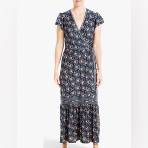 Max Studio Floral Maxi Dress - Navy and Pink